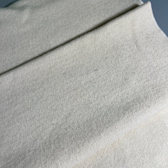 Vintage Faribo Faribault Woolen Mill Wool Blanket - Twin / Throw - Cream Ivory - Picture 5 of 8